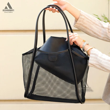 کیف توری بزرگ Women Beach Tote Bag A01