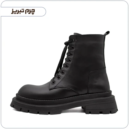 نیم بوت دخترانه مشکی چرم طبیعی کد B3642