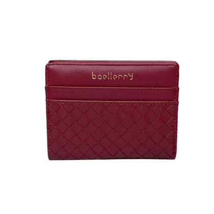 کیف پول زنانه طرح بافت رنگ قرمز مدل بالری baellerry