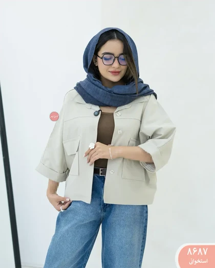 ترنچ کت کوتاه دوجیب 8687