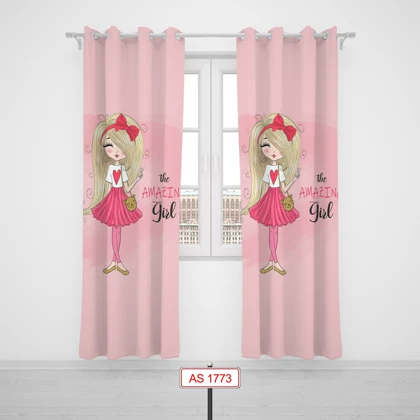پرده پانچی اتاق کودک برند مینوریا کیدز طرح دخترانه کد p-265