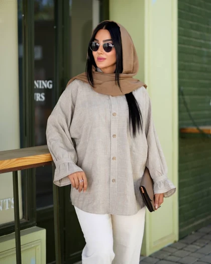 شومیز زنانه مدل کوک‌دوزی کد 21214