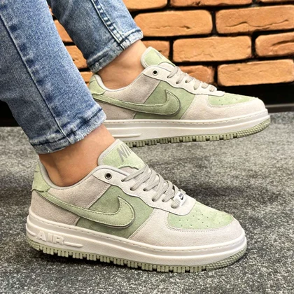 کفش کتانی اسپرت مردانه رنگ طوسی یشمی مدل نایک NIKE AIR FORCE