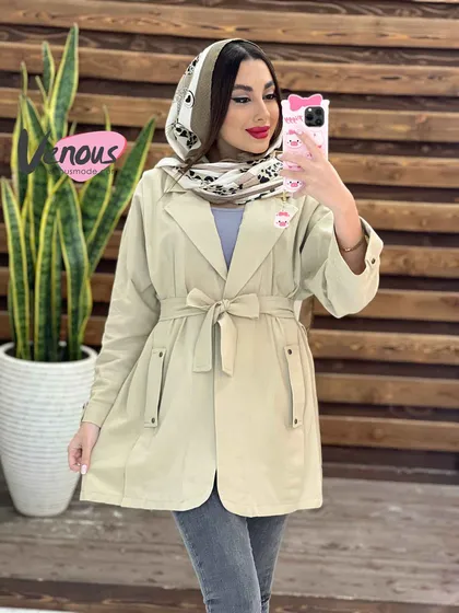 مانتو لینن جیب دکمه