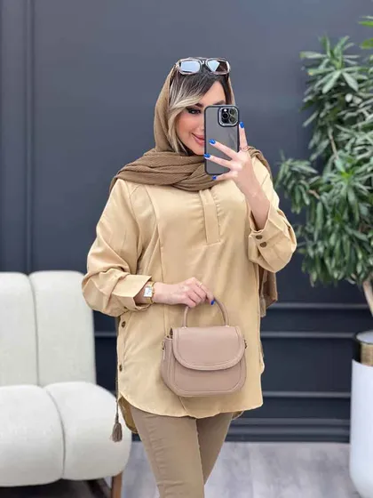 مانتو بغل سه دکمه آستین پیله