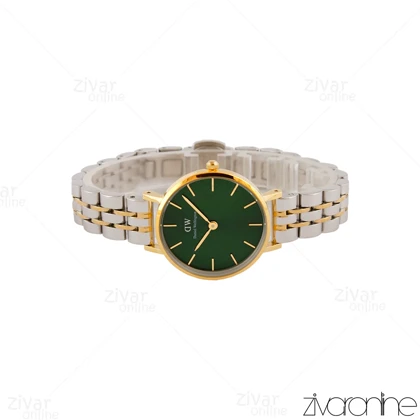 ساعت دنیل ولینگتون زنانه دو رنگ طلایی نقره ای صفحه سبز 104940