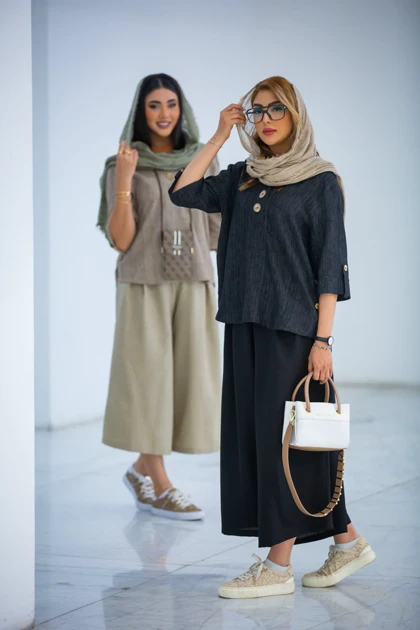 شومیز پرینی دکمه چوبی