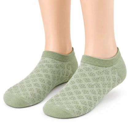 جوراب مچی زنانه پنبه‌ای طرح دار Family Socks بدون درز و معطر