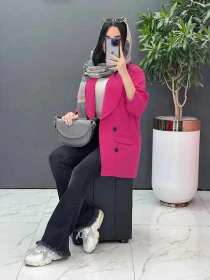 مانتو کتی چهاردکمه یقه آرشال