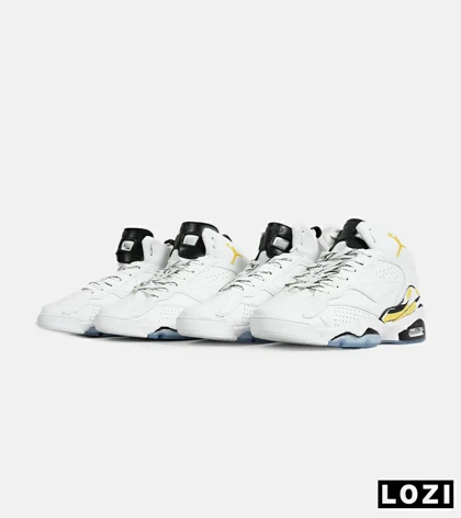 کفش کتانی ساق‌دار مردانه سفید زرد Nike air jordan 5 v02