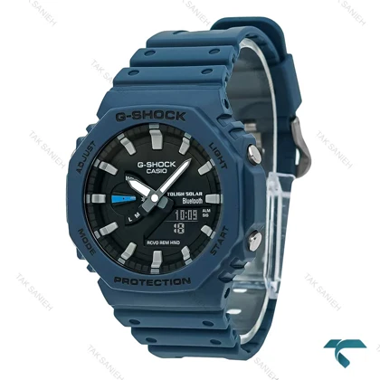ساعت جیشاک GA2100 مردانه سرمه ای صفحه مشکی Casio-7864-G