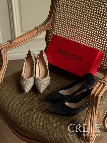 کفش نگین برجسته پاشنه 8 سانت