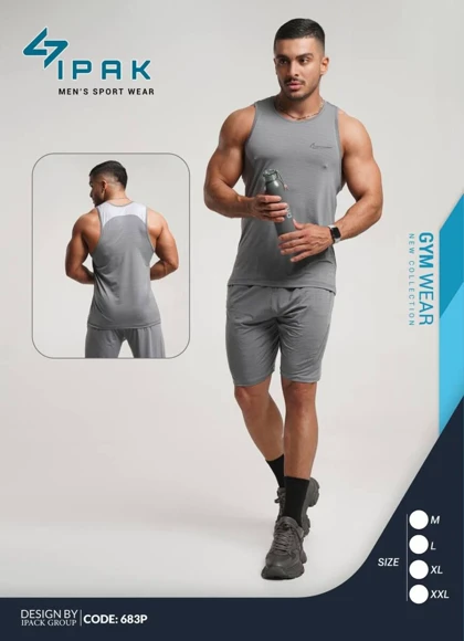 ست رکابی و شلوارک ورزشی مردانه کد 105225