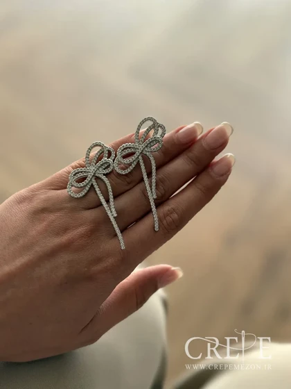 گوشواره جواهری پاپیون