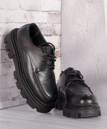 کفش لوفر چرمی و مشکی 0646