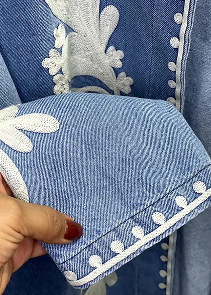 کت جین گلدوزی