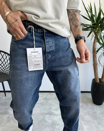 شلوار مام فیت ابی تیره سنگشور VETEMENTS