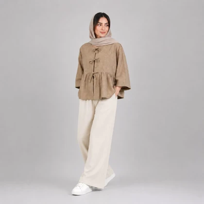 شومیز زنانه عروسکی چین‌دار آویسا کد 214