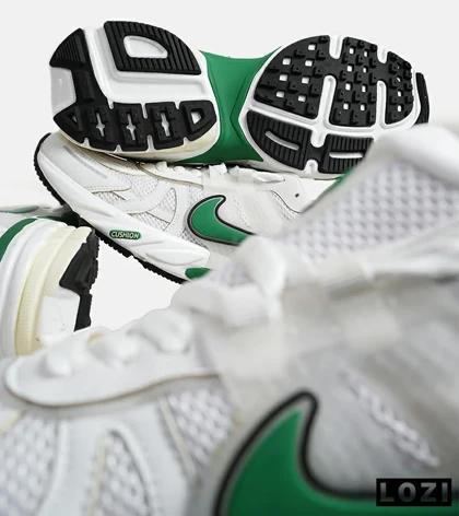 کفش کتانی مردانه و زنانه سفید سبز Nike cushlon