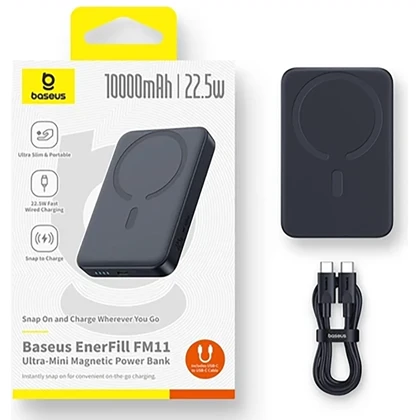 پاور بانک 10000 وایرلس باسئوس Baseus مدل P1008210E313 توان 22.5 وات