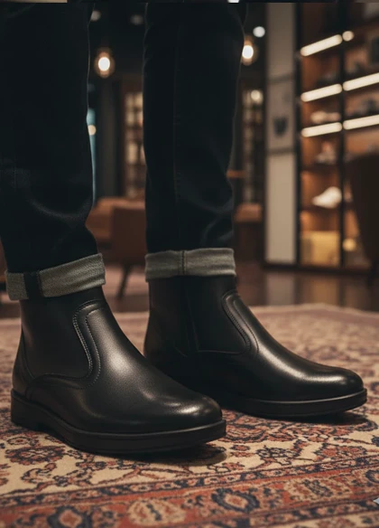 نیم بوت مردانه مشکی مدل Rad