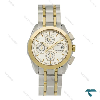 ساعت مچی زنانه تیسوت 1853 دورنگ طلایی صفحه سفید Tissot-8275-L