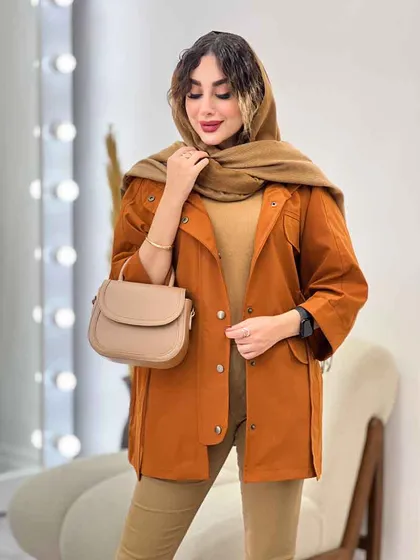 بارانی جیب پاکتی کمر دار