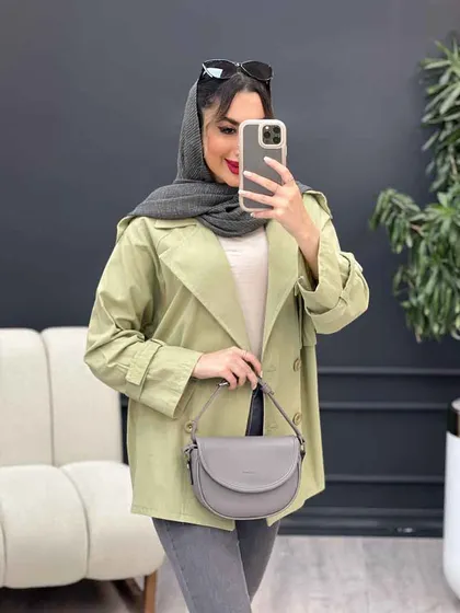 مانتو لینن چهار دکمه سرشانه پاگن