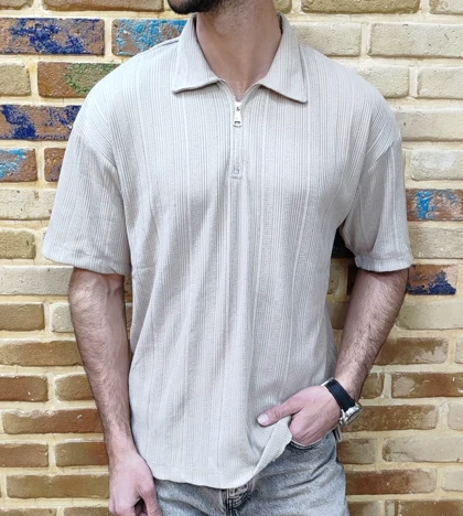 تیشرت نیم زیپ پارچه مراکش