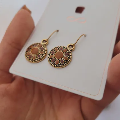 گوشواره آویز طرح شمس و گل