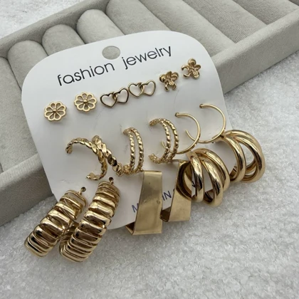 گوشواره پکی 9 جفت کد 202 در دو رنگ