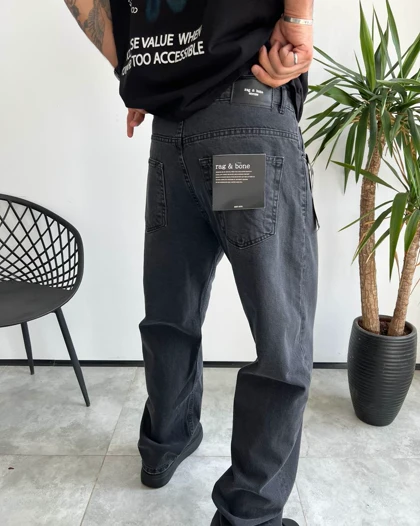 شلوار بگ استایل ذغالی ساده Rag&bone