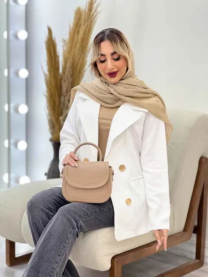 مانتو جیب نما دکمه طلایی