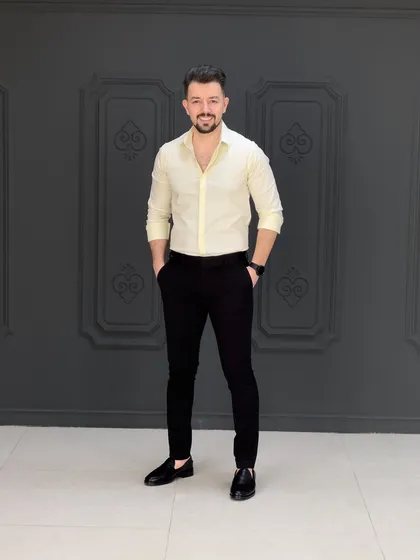 پیراهن 031403 FERAGAMO لیمویی