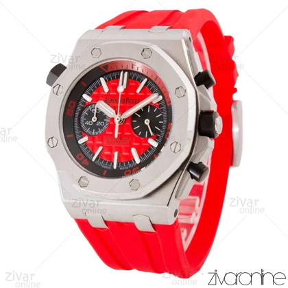 ساعت اودمار پیگه (AP) مردانه سه موتوره بند رابر قرمز 104540