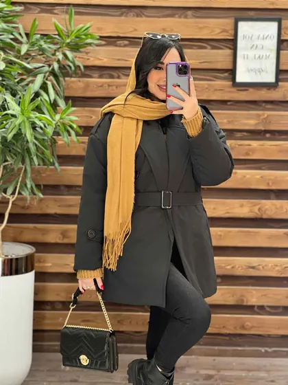 کاپشن ژیله دار یقه پهن