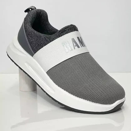 کفش راحتی زنانه بی بند رامیلا با کفی طبی طوسی تیره