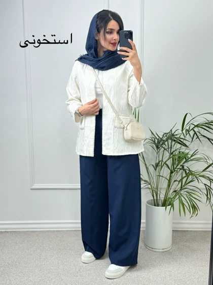 مانتو کتی مزونی لبه مرواریدی