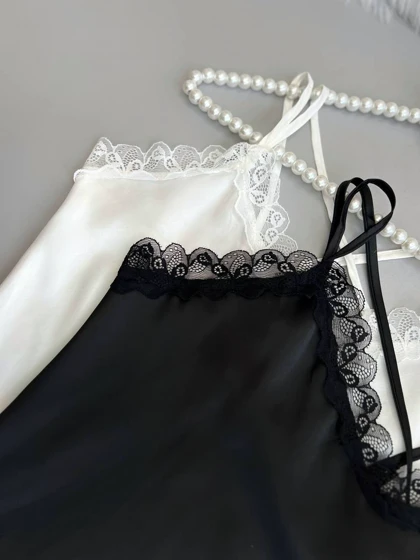 تاپ ساتن بند ضربدری کد 3559