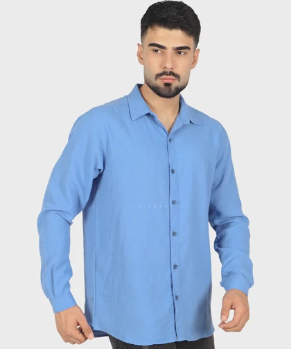 پیراهن لینن مردانه ساده 4409
