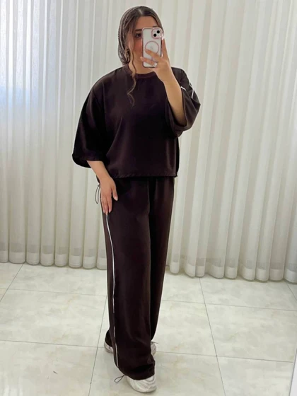 ست زنانه و دخترانه اسپرت بیرونی با رنگبندی پاستیلی کد 638