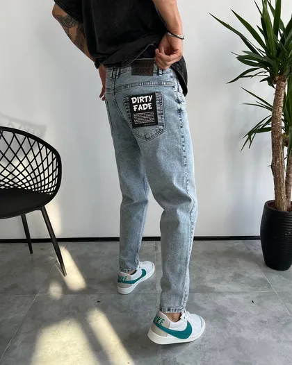 شلوار جین اسلیم فیت ابی ساده DIRTY FADE کد 4027