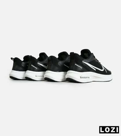 کفش کتانی بزرگ پا مشکی سفید NIKE zoom x مدل 8609