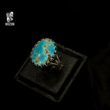 انگشترنقره مردانه فیروزه نیشابورکدaf1028