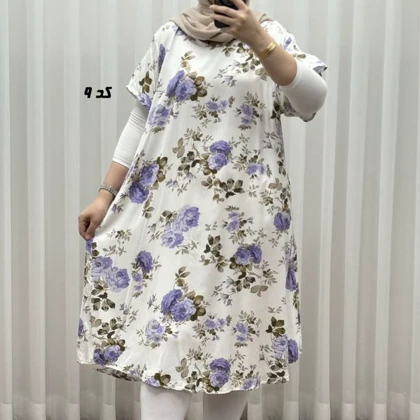 پیراهن طرح دار لامبادا نخی SH7607