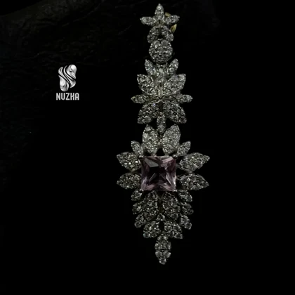 گوشواره جواهری نقره کد:gn1024