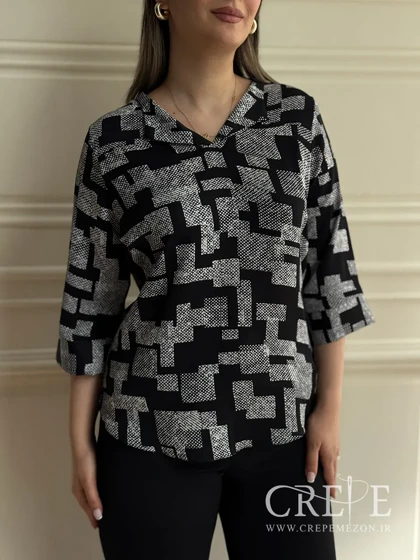 شومیز یقه کوبایی طرحدار