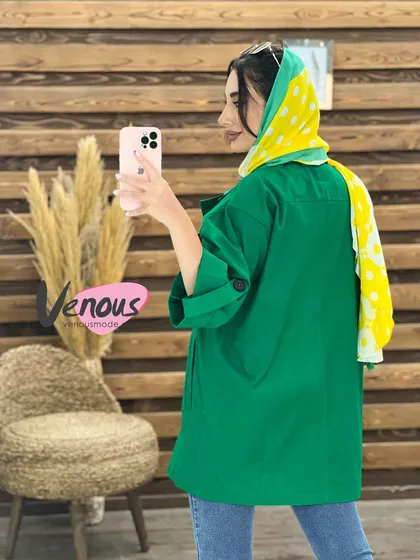 مانتو لینن کتی هشت دکمه