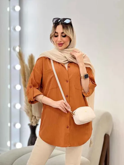 شومیز کراش آستین بند دار