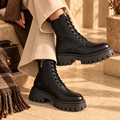 نیم بوت زنانه بندی _مشکی کد 2160